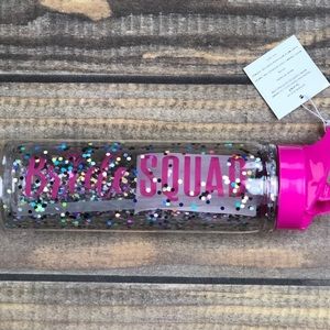 Pink slant bride squad tumbler